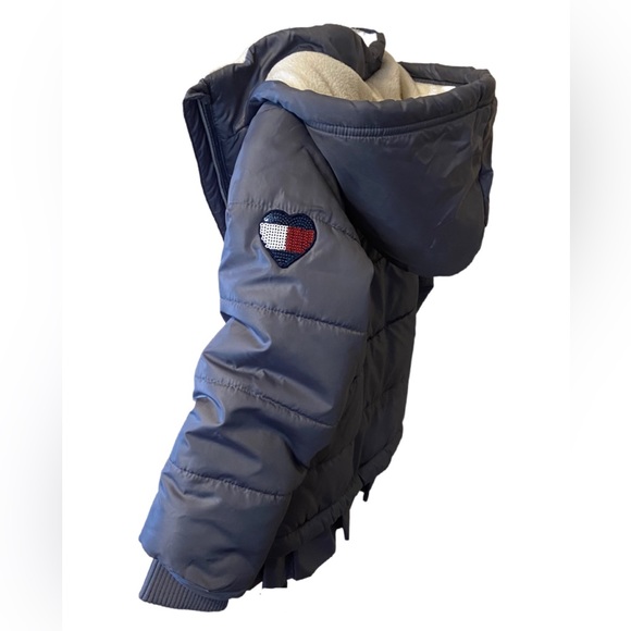 Tommy Hilfiger Gray Ruffle Winter Coat Girls Size 5/6 - Picture 4 of 16